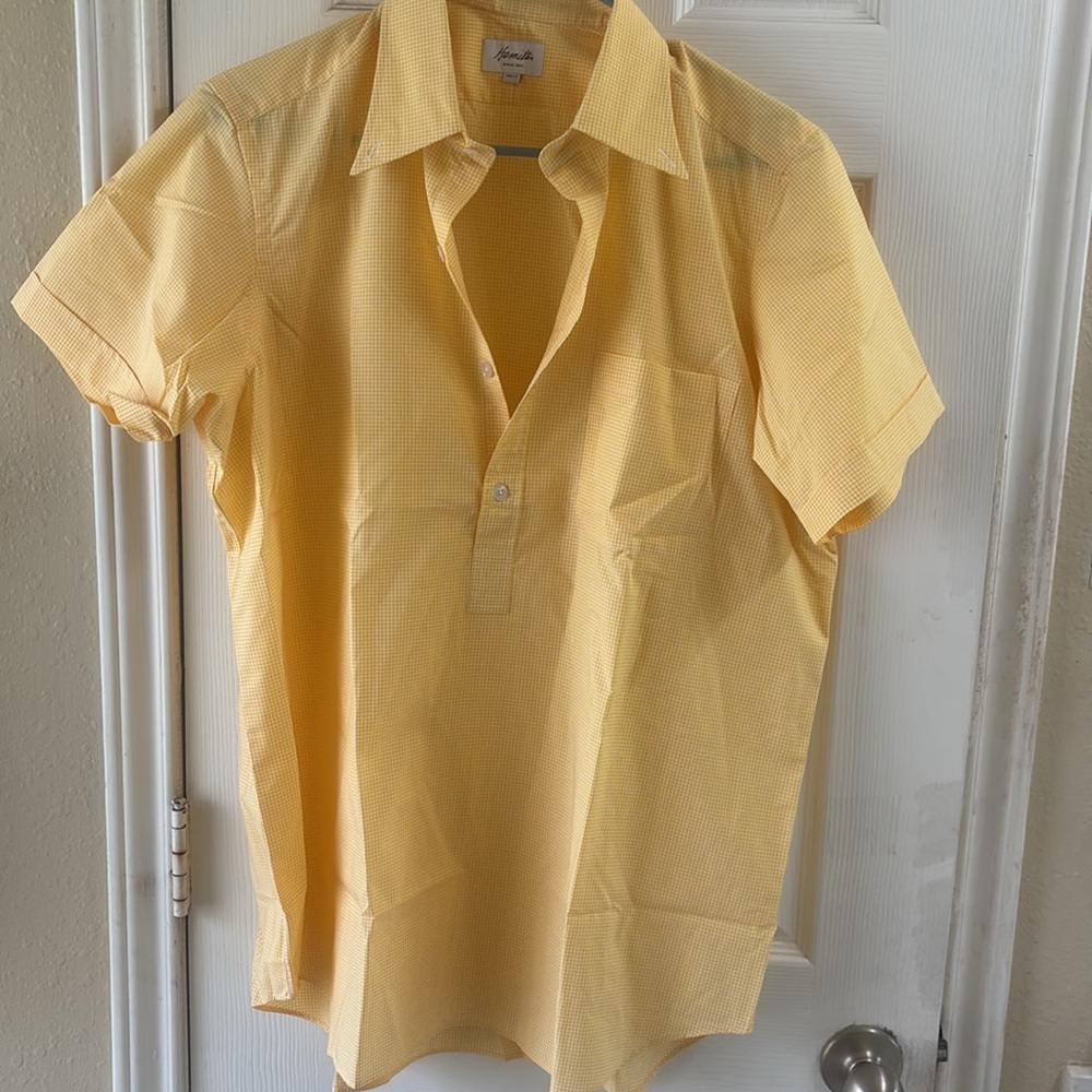 Hamilton Men's Yellow Checkered Shirt. Since 1883 Jan 17. NWOT
